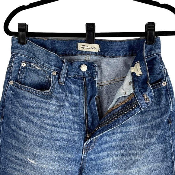 MADEWELL RIGID HIGH RISE SKINNY COTTON FITTED DISTRESSED JEANS - Picture 7 of 15